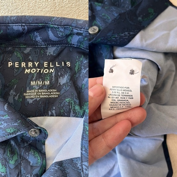 NWT Perry Ellis Motion Performance Shirt M - Picture 7 of 9